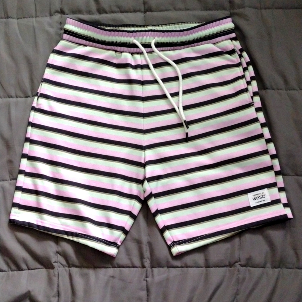 Men large striped shorts wezc conspiracy 100 cotton summer colors